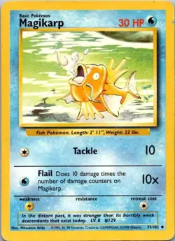 Pokemon TCG Magikarp Base Set 2 35/102 Regular Unlimited Uncommon - Image 1