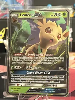 POKEMON SUN & MOON LEAFEON GX BLACK STAR PROMO SM146 TCG HOLO NM - Image 1
