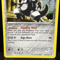 Pokemon TCG Aggron 80/124 Dragons Exalted Holo Rare - Image 2