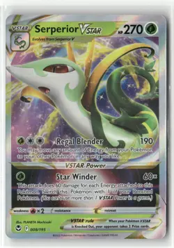 Pokemon Serperior VSTAR Ultra Rare SWSH12: Silver Tempest 008/195 NM Not PSA - Image 1