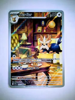 Pokemon TCG Herdier White Flare Illustration Rare 155/086. Near Mint Or Better - Image 1