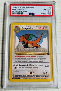 1999 POKEMON GAME MOVIE PROMO #5 DRAGONITE PSA 8.5 - Image 1
