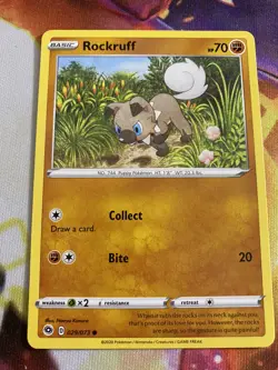 ROCKRUFF 029/073 COMMON CHAMPION'S PATH POKEMON CARD NM/M - Image 1