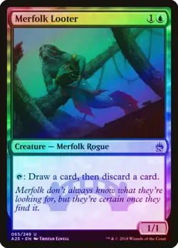 Merfolk Looter FOIL Masters 25 NM Blue Uncommon MAGIC GATHERING CARD ABUGames - Image 1