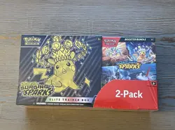 Pokemon Scarlet & Violet Surging Sparks ETB + Booster Bundle NEW Sealed 2 Pack! - Image 1