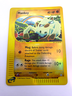 Pokemon Card - Reverse-Holo Mankey 92/147 Aquapolis *MP* e-Card Common - Image 1