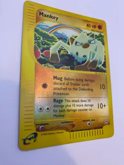 Pokemon Card - Reverse-Holo Mankey 92/147 Aquapolis *MP* e-Card Common - Image 4