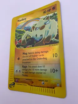 Pokemon Card - Reverse-Holo Mankey 92/147 Aquapolis *MP* e-Card Common - Image 5