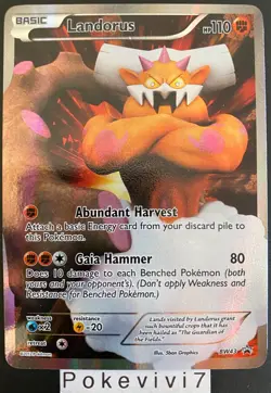 Carte Pokemon LANDORUS BW43 Full Art FA PROMO Noir & Blanc English EXCELLENT - Image 1