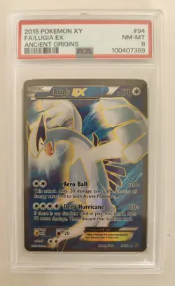 PSA 8 Lugia EX 94/98 Full Art Ultra Rare Holo XY Ancient Origins 2015 Pokemon - Image 1