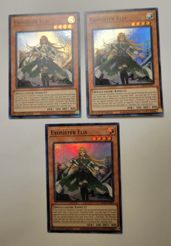 Yu-Gi-Oh Exosister Elis Super Rare 1st Edition 3 card Play set GRCR-EN013 - Image 1