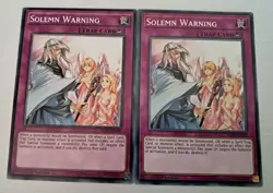 2 x Yu-Gi-Oh! - Solemn Warning - SR05-EN037/SDSE-EN039 - Common NM/Mint - Image 1