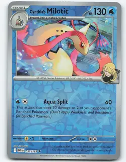 Cynthia's Milotic #053/182 Reverse Holo Pokemon Card SV10: Destined Rivals - Image 1