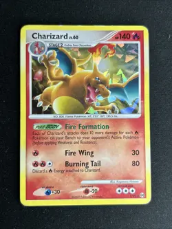 Pokemon TCG Charizard Lv60 Platinum Arceus Holo Card 1/99 Cracked Ice Rare - Image 1