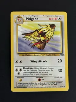Pokemon TCG Pidgeot 24/64 Jungle Regular Rare Unlimited MP Bending Card - Image 1