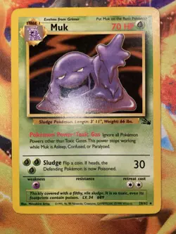 Muk 28/62 LP- Fossil- Non Holo Rare- Pokemon Trading Card Game- Nintendo - Image 1