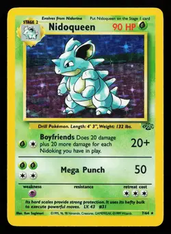 Nidoqueen 7/64 Holo Rare Jungle Pokemon Card - Image 1