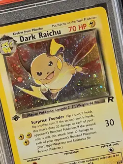 PSA 8 Holo 1st Edition - Dark Raichu - Team Rocket Pokemon Card #83 NM-MT - Image 2