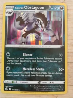 Galarian Obstagoon Reverse Holo Rare - 161/264 - Fusion Strike Pokemon 2021 - Image 1