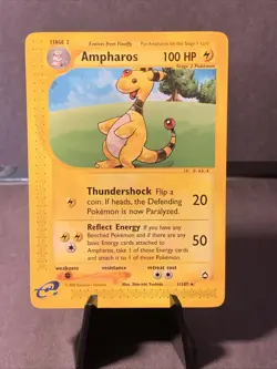Pokemon TCG Ampharos #1/147 Non-Holo Rare Aquapolis E Reader WOTC VTG 2003 NM - Image 1