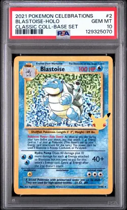 Pokemon Blastoise Celebrations Classic Collection Holo 2/102 PSA 10 GEM MINT - Image 1