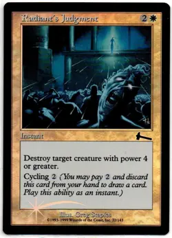 Magic Urza's Legacy 1999: #22/143 Radiant's Judgment Common Foil TCG Card - Image 1