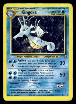 Kingdra 8/111 Holo Rare Neo Genesis Pokemon Card - 1 - Image 1