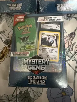 *Sealed* Mystery Gems Pokemon 2025 CGC Graded Card + Pokemon Pack Random - Image 1
