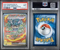 PSA 9 MINT Teal Mask Ogerpon EX#145, 2025 Pokemon Prismatic Evolutions , PRE EN - Image 1