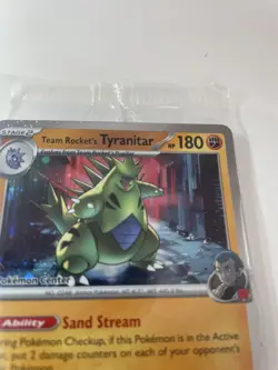 Team Rocket's Tyranitar 096/182 Pokemon Center Stamped Promo Sealed Pokemon TCG - Image 4