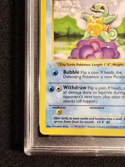 POKEMON SQUIRTLE SHADOWLESS Base Set WOTC 63/102 PSA 10 GEM MINT - Image 3