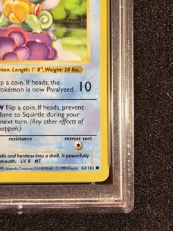 POKEMON SQUIRTLE SHADOWLESS Base Set WOTC 63/102 PSA 10 GEM MINT - Image 4