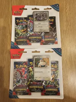 Pokemon TCG Twilight Masquerade Snorlax & Revavroom Triple Blister Packs - Image 1