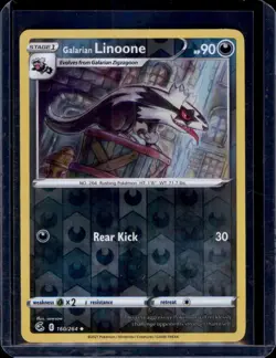 Galarian Linoone SWSH08: Fusion Strike Pokemon #160/264 Reverse Holo NM+ - Image 1