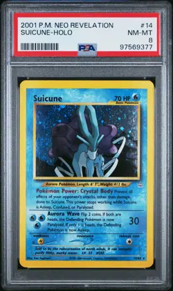 2001 Pokemon Neo Revelation Suicune 14/64 Holo PSA 8 - Image 1