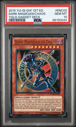 YUGIOH DARK MAGICIAN OF CHAOS 1st Edition Ultra Rare Holo YGLD-ENC02 PSA 10 GEM - Image 1