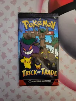 (2024) Pokemon SEALED PACK “Trick Or Trade” TCG Booster Pack (3 Cards) - Image 1