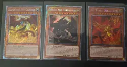 Egyptian God Cards Set Obelisk Slifer Winged Ra YuGiOh RA03 Platinum Secret NM- - Image 1