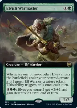 Elvish Warmaster (Extended Art) -Foil Near Mint MTG Kaldheim - Image 1