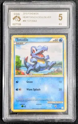 CGA 5 Totodile HeartGold & SoulSilver 86/123 Pokemon TCG Card Graded 2010 - Image 1