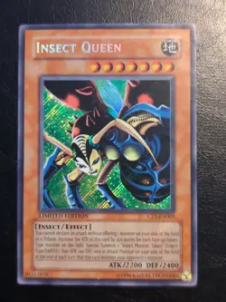 Yu-Gi-OH! SECRET RARE CARD INSECT QUEEN CT1-EN005 MP - Image 1