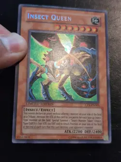 Yu-Gi-OH! SECRET RARE CARD INSECT QUEEN CT1-EN005 MP - Image 2