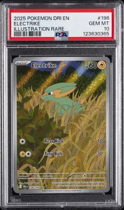 2025 POKEMON DRI EN-DESTINED RIVALS ILLUSTRATION RARE #196 ELECTRIKE PSA 10 - Image 1