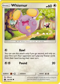 4x NM-Mint Whismur - 116/168 - Common Pokemon Celestial Storm - Image 1