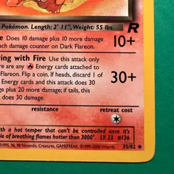Pokemon TCG Dark Flareon 1st Edition Team Rocket 35/82 Uncommon Non-Holo NM - Image 4