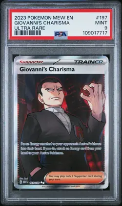 2023 POKEMON MEW EN-151 #197 GIOVANNI'S CHARISMA ULTRA RARE - Image 1