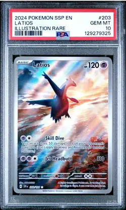 PSA 10 Latios 203/191 Pokemon Scarlet Violet Surging Sparks Illustration Rare - Image 1