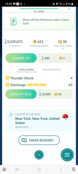 Pokemon Go Shiny Pikachu Go Tour White/Red Cap - Image 2