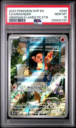 2023 POKEMON OBSIDIAN FLAMES POKEMON CENTER ETB PROMO #044 CHARMANDER PSA 10 - Image 1