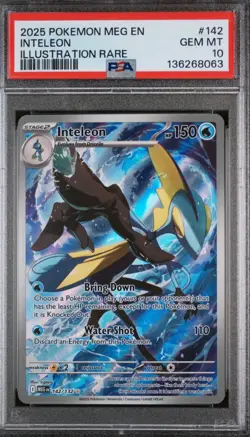 2025 POKEMON MEG EN-MEGA EVOLUTION ILLUSTRATION RARE #142 INTELEON PSA 10 - Image 1